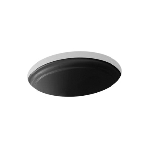 Kohler® 2350-7 Devonshire® Bathroom Sink, Oval Shape, 18-3/8 in W x 15-1/4 in D x 8-5/8 in H, Undermount, Vitreous China, Black