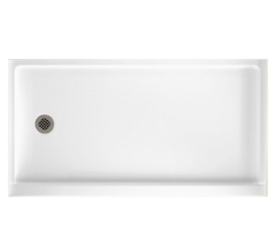 Swan® FR03260LM.010 Veritek Retrofit Shower Floor, White, Left Drain, 60 in L x 32 in W x 4-5/16 in D
