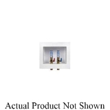 Water-Tite 85701 DU-ALL™ Dual-Drain Washing Machine Outlet Box, White Plastic, Single-Lever Valve with Hammer Arresters, 1/2-Inch Sweat Connection