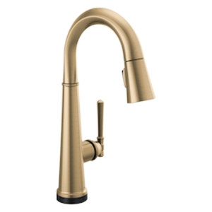 DELTA® 9982T-CZ-PR-DST Pull-Down Bar/Prep Faucet, Emmeline™, Lumicoat® Champagne Bronze, 1 Handle, 1.8 gpm at 60 psi