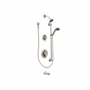 Moen® T8343EP15CBN Posi-temp® Tub/Shower Faucet Trim, 3-5/16 in Dia Shower Head, 1.75 gpm Flow Rate, Brushed Nickel