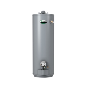 AO Smith® 100217970 Gas Water Heater, 40000 Btu/hr Heating, 50 gal Tank, Natural Gas Fuel, Atmospheric Vent, 43 gph at 90 deg F Recovery, Short