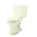 Gerber® GVP2150209 2-Piece Toilet, Viper™, Round Bowl, 15 in H Rim, 12 in Rough-In, 1.6 gpf, Biscuit