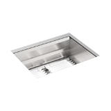 Kohler® 23650-NA Prolific® Kitchen Sink, Rectangular Shape, 21-1/2 in L x 14-15/16 in W x 9-15/16 in D Bowl, 23 in L x 17-3/4 in W x 10-7/8 in H, Under Mount, Stainless Steel