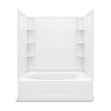 Sterling® 71100110-0 Tile Look Tile Bath/Shower, Ensemble™, 60-1/4 in L x 37-1/2 in W x 73-1/4 in H, Vikrell®, White