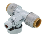 Sharkbite™ UR24983A 1/2" Sharkbite Max™ x 1/2" Sharkbite Max™ x 1/4" Compression Tee Stop (Lead Free)