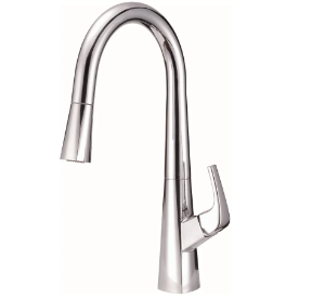 Gerber® D454419 Vaughn® Pull-Down Kitchen Faucet, 1.75 gpm, Polished Chrome, 1 Handle, 1 Faucet Hole