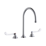 Elkay® LK800GN08T6 Food Service Faucet, 1.5 gpm Flow Rate, 8 in Center, Gooseneck Spout, Polished Chrome, 2 Handles