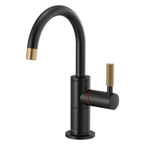 Brizo® 61343LF-H-BLGL Litze® Instant Hot Faucet, 1 gpm at 60 psi Flow Rate, Luxe Gold/Matte Black, 1 Handle
