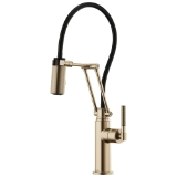 Brizo® 63243LF-GL Litze® Articulating Kitchen Faucet, 1.8 gpm Flow Rate, Swivel Spout, Luxe Gold, 1 Handle