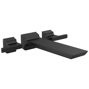 DELTA® T5799-BLWL Wall Mount Tub Filler, Pivotal™, 8 in Center, Matte Black, 2 Handles