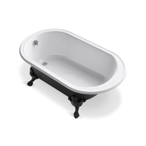 Kohler® 710-P5-0 Iron Works® Historic™ Bathtub with Reversible Drain, Oval Shape, 66 in L x 36 in W, End Drain, Enamel Coated/White