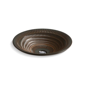 Kohler® 17890-RL-RB2 Derring® Vessel Bathroom Sink, Round Shape, 17-11/16 in W x 17-11/16 in D x 6 in H, Countertop/Wall Mount, Vitreous China, Bourbon Rutile