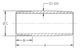 Domestic Galvanized Nipple 1 in x 5