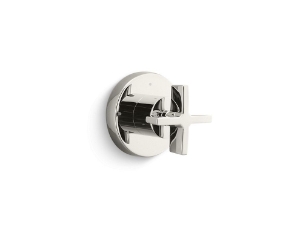 KALLISTA® P24483-CR-AD One™ Cross Handle Diverter Valve Trim - Less Rough in Single Handle, Nickel Silver