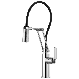 Brizo® 63244LF-PC Litze® Articulating Kitchen Faucet, 1.8 gpm Flow Rate, Swivel Spout, Polished Chrome, 1 Handle