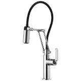 Brizo® 63244LF-PC Litze® Articulating Kitchen Faucet, 1.8 gpm Flow Rate, Swivel Spout, Polished Chrome, 1 Handle