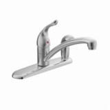 Moen® 67434 Kitchen Faucet, Chateau®, 1.5 gpm Flow Rate, Fixed Spout, Chrome, 1 Handle