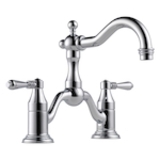 Brizo® 65536LF-PC Tresa® Widespread Bridge Lavatory Faucet, Commercial, 1.5 gpm Flow Rate, 5-1/2 in H Spout, 8 in Center, Polished Chrome, 2 Handles, Pop-Up Drain