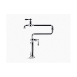 Kohler® 99271-VS Artifacts® Pot Filler Kitchen Sink Faucet, 3.2 gpm Flow Rate, Extended Swivel Spout, Vibrant® Stainless, 1 Handle