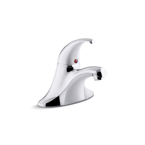 Kohler® 15182-4DRA-CP Coralais® Centerset Bathroom Sink Faucet, Polished Chrome, 1 Handle, Plastic Pop-Up Drain, 1.2 gpm Flow Rate