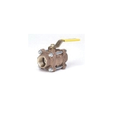 Milwaukee Valve 17723 BA-300 3-Piece Ball Valve With Handle, 3/4 in Nominal, NPT End Style, Cast Bronze Body, Full Port, PTFE/RPTFE Softgoods, Domestic