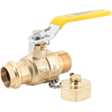 LEGENDPress 101-438NL 1" P-1002CCNL PRESS X MNPT No Lead, Forged Brass, Full Port MNPT Transitions Ball Valve with Cap and Chain