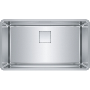FRANKE PTX110-31 Pescara Kitchen Sink, Silk, Rectangular Shape, 17 in L x 31 in W x 9-1/2 in D Bowl, 18-1/2 in L x 32-1/2 in W x 9-1/2 in D, Undermount, 18 ga Stainless Steel