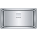 FRANKE PTX110-31 Pescara Kitchen Sink, Silk, Rectangular Shape, 17 in L x 31 in W x 9-1/2 in D Bowl, 18-1/2 in L x 32-1/2 in W x 9-1/2 in D, Undermount, 18 ga Stainless Steel