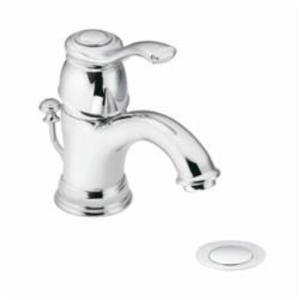 Moen® 6102 Bathroom Faucet, Kingsley®, 1.5 gpm Flow Rate, 3 in H Spout, 1 Handle, Pop-Up Drain, 1 Faucet Hole, Chrome, Function: Traditional