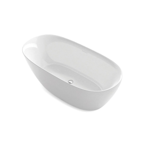 Sterling® 96130-0 Unwind™ Seamless Bathtub, Oval Shape, 66-15/16 in L x 31-1/2 in W, Center Toe-Tap Drain, White