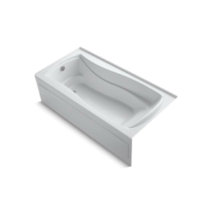 Kohler® 1259-LA-0 Mariposa® Bathtub with Integral Apron and Integral Flange, Soaking Hydrotherapy, Rectangle Shape, 72 in L x 36 in W, Left Drain, White