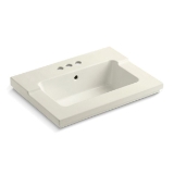 Kohler® 2979-4-96 Tresham® Bathroom Sink with Overflow Drain, Rectangular Shape, 2 in Faucet Hole Spacing, 25-7/16 in W x 19-1/16 in D x 7-7/8 in H, ITB/Vanity Top Mount, Vitreous China, Biscuit