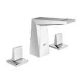 GROHE 2034300A Small Widespread Bathroom Basin Mixer, Allure Brilliant, 1.2 gpm Flow Rate, 4-3/4 in H Spout, 5-1/2 to 22-1/2 in Center, StarLight® Polished Chrome, 2 Handles, Pop-Up Drain