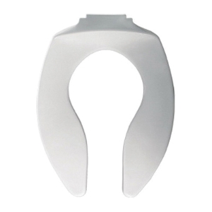 Bemis® 9400SSCT 000 Extra Heavy Duty Toilet Seat, Elongated Bowl, Open Front, Plastic, White, Self-Sustaining Check Check Hinge