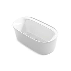 Sterling® 95333-0 Bathtub, Spectacle®, Soaking, Oval Shape, 60 in L x 32-1/4 in W, Center Drain, White