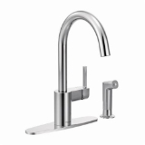 Moen® 7165 Kitchen Faucet, Align™, 1.5 gpm Flow Rate, High-Arc Spout, Chrome, 1 Handle