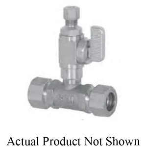 Sioux Chief Add-A-Line™ 601-30CV Full-Slip Valve Tee, 7/8 x 1/4 in Compression, Brass