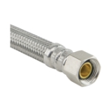 PlumbShop® PLS1-12DL F PLS1-DL Flexible Toilet Connector, 3/8 x 7/8 in Nominal, Compression x Ballcock End Style, 12 in L, 125 psi Working, Reinforced PVC/Braided Stainless Steel