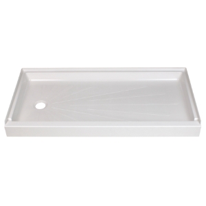 ELM® 3060L Easy Access Shower Floor, ShowerTub™, White, Left Drain, 60 in L x 30 in W