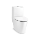 Kohler® 23188-0 1-Piece Toilet with Skirted Trapway, Reach™, Compact Elongated Bowl, 15-9/16 in H Rim, 12 in Rough-In, 0.8/1.28 gpf, White