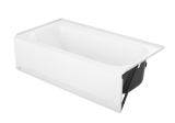 BOOTZ® 011-2343-00 Maui Plus 6032 Left Hand Drain Alcove Bathtub, 60" × 32" × 16.562", White