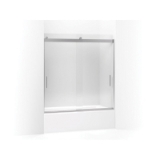 Kohler® 706000-L-SH Levity® Sliding Bath Door, Frameless Frame, Clear Tempered Glass, Bright Silver, 1/4 in THK Glass, 56-5/8 to 59-5/8 in W Opening