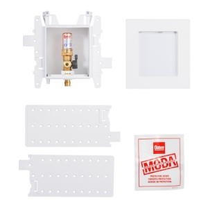 Oatey® MODA® 37691 1-Valve Ice Maker Supply Box with Hammer Arrestor, F1960 PEX (Brass), Standard Pack