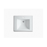 Kohler® 2258-1-0 Memoirs® Bathroom Sink Basin with Overflow Drain, Rectangular Shape, 27 in W x 22 in D x 35 in H, Pedestal Mount, Fireclay, White