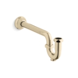 Kohler® 9018-AF Adjustable P-Trap with Long Tubing Outlet, 1-1/4 in Nominal, Brass, Slip Joint Connection, Vibrant® French Gold