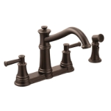 Moen® 7255ORB Kitchen Faucet, Belfield™, 1.5 gpm Flow Rate, 4 in Center, High-Arc Spout, Oil Rubbed Bronze, 2 Handles