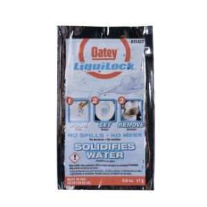 Oatey® Liquilock™ 31417 Toilet Gel, 0.6 oz Pack, Powder Form, Acetic Acid Odor/Scent, White