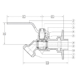 LEGEND 107-474 T-541FLG Ball Valve Flanged Sillcock, 1/2 x 3/4 in Nominal, C x Male Garden Hose Thread End Style, Brass Body, Lever Handle Actuator