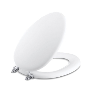 Kohler® 4701-CP-0 Kathryn® Toilet Seat with Hinges, Elongated Bowl, Closed Front, Wood, White